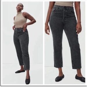 Everlane The Curvy 90s Cheeky Straight Crop Jeans Washed Black 29